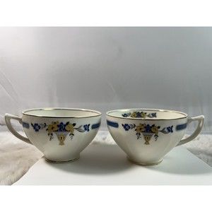 2 Of Vtg. W. H. Grindley &‎ Co. England Ivory Floral tea/coffee cups